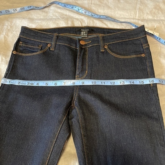 NWT Skinny Denim Jeans 28x28 Indigo Ankle Stretch Forever21 Classic Casual - Picture 11 of 13